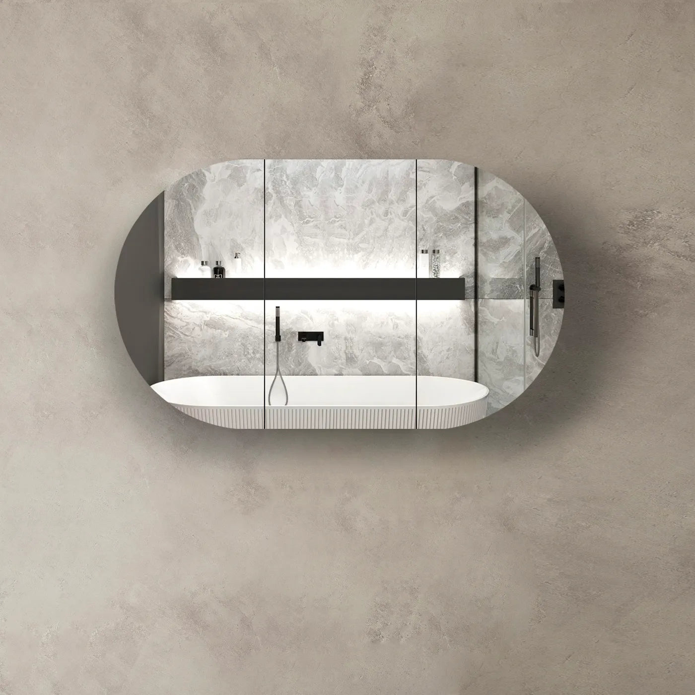 Oval Large Shaving Cabinet