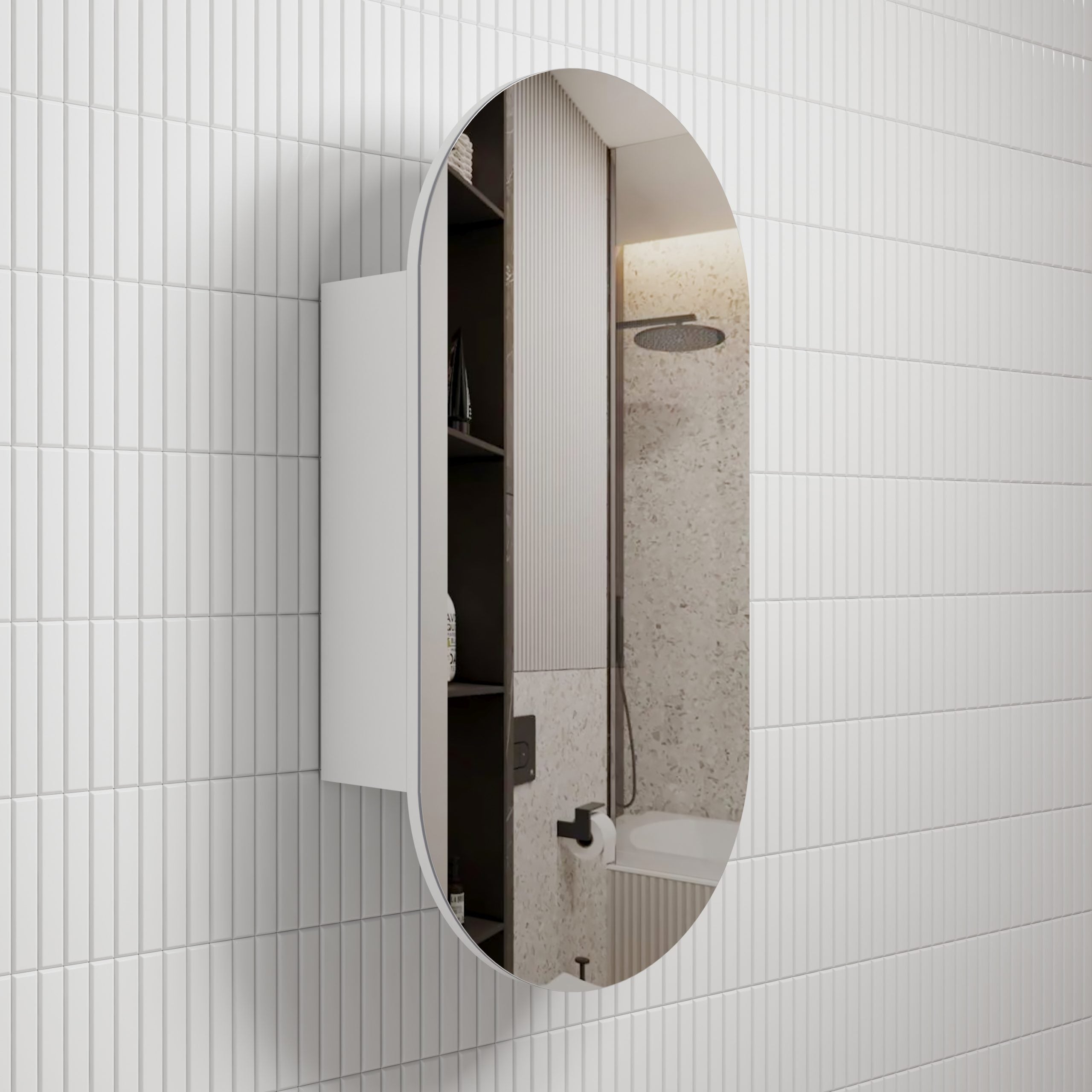 Oval Shaving Cabinet